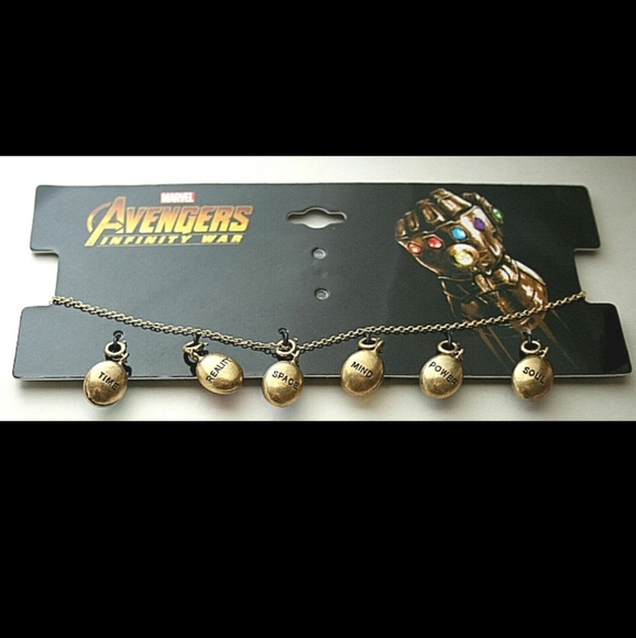 Marvel Avengers Infinity War Thanos 6 Stone Pendant Necklace New MIP NOS 2018 - Picture 4 of 5